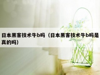 日本黑客技术牛b吗（日本黑客技术牛b吗是真的吗）