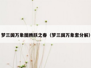 梦三国万象图腾跃之春（梦三国万象套分解）
