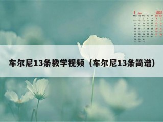 车尔尼13条教学视频（车尔尼13条简谱）