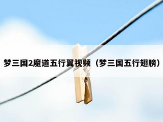 梦三国2魔道五行翼视频（梦三国五行翅膀）