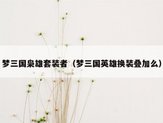 梦三国枭雄套装者（梦三国英雄换装叠加么）