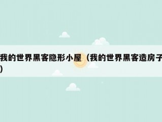 我的世界黑客隐形小屋（我的世界黑客造房子）