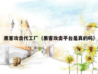 黑客攻击代工厂（黑客攻击平台是真的吗）