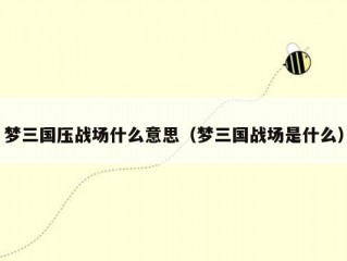 梦三国压战场什么意思（梦三国战场是什么）