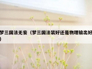 梦三国法无妄（梦三国法装好还是物理输出好）