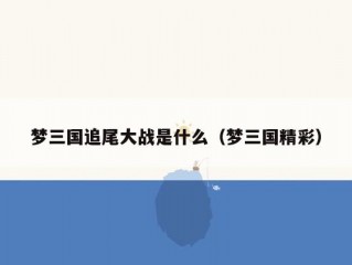 梦三国追尾大战是什么（梦三国精彩）