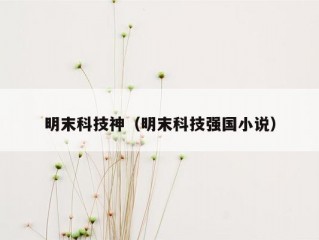 明末科技神（明末科技强国小说）