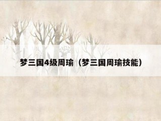 梦三国4级周瑜（梦三国周瑜技能）