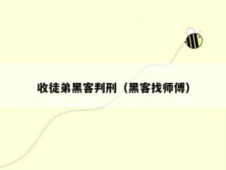 收徒弟黑客判刑（黑客找师傅）