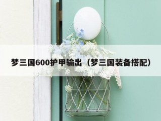 梦三国600护甲输出（梦三国装备搭配）