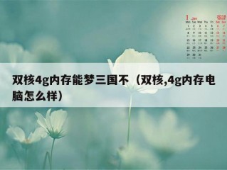 双核4g内存能梦三国不（双核,4g内存电脑怎么样）