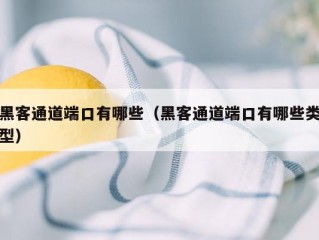 黑客通道端口有哪些（黑客通道端口有哪些类型）